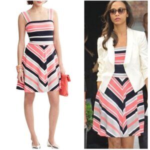 Milly for Banana Republic Striped Fit Flare Dress Size 6